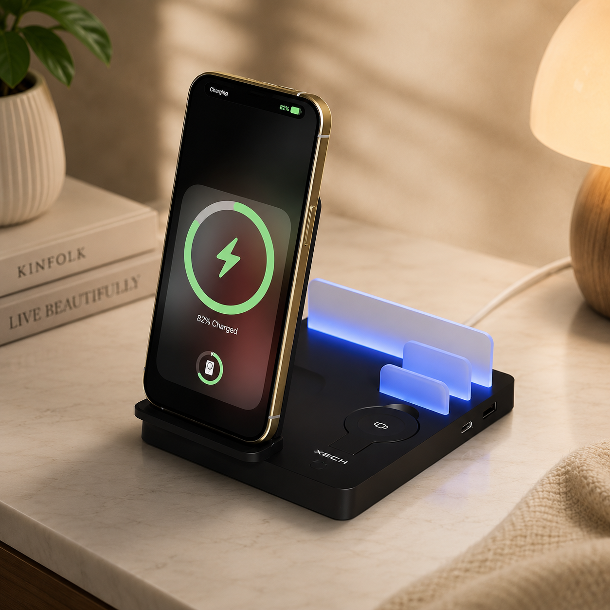Powerbase Ultra Black 5-in-1 Charging Station