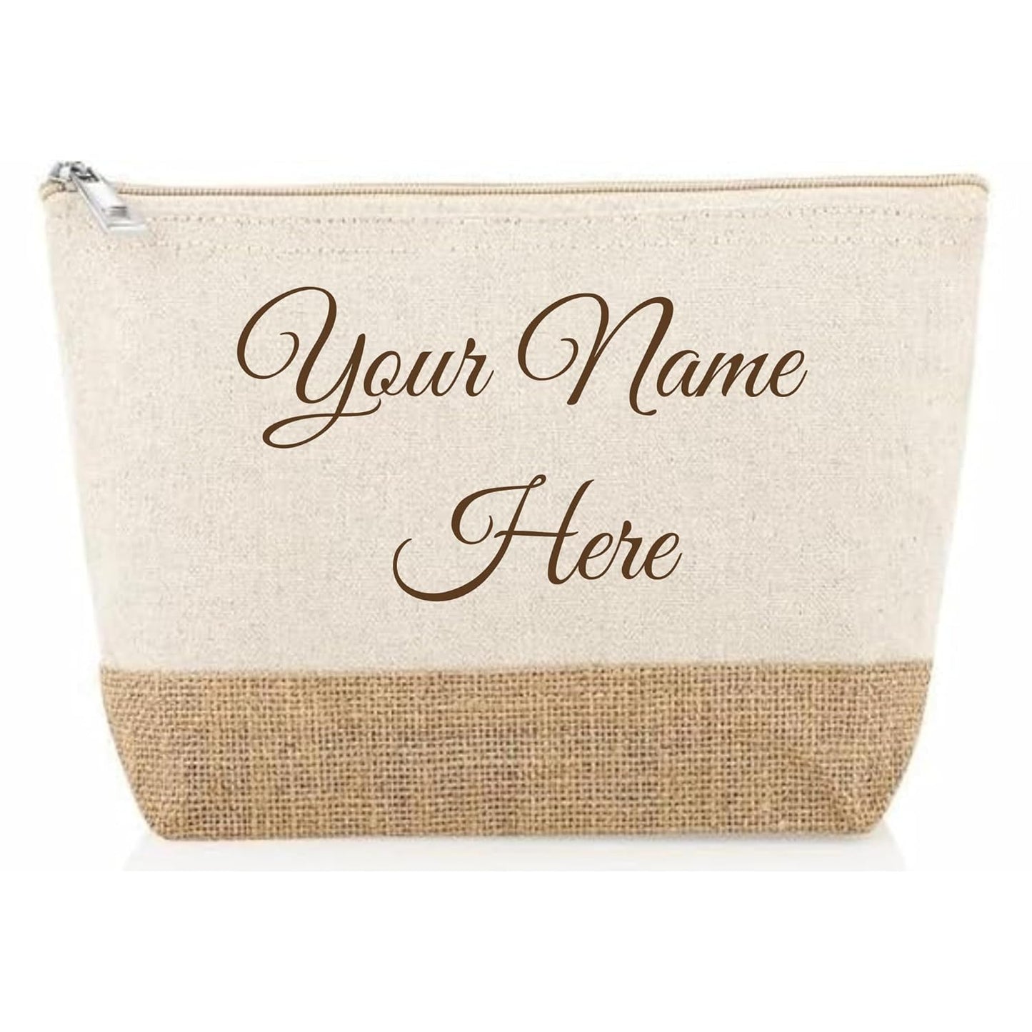 Personalized Pack of 5 Cotton and Jute Minimalistic Pouches