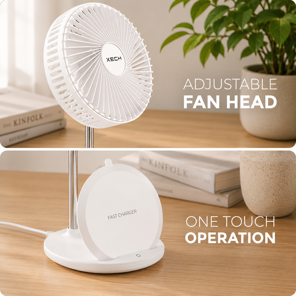 Aerocharge Fan with Wireless Charger