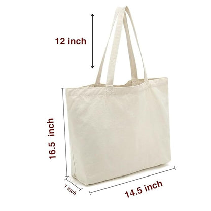 Pack of 2 White Cotton Tote Bag (L)