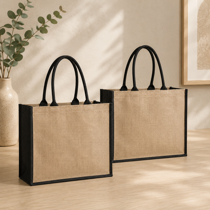 Pack of 2 Heavy Duty Jute Shopping Bag (L)