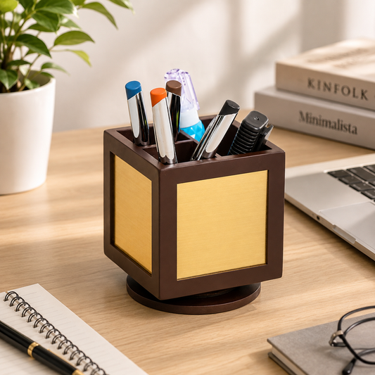 Personalized Rotating Pen Stand with 360-degree Movement