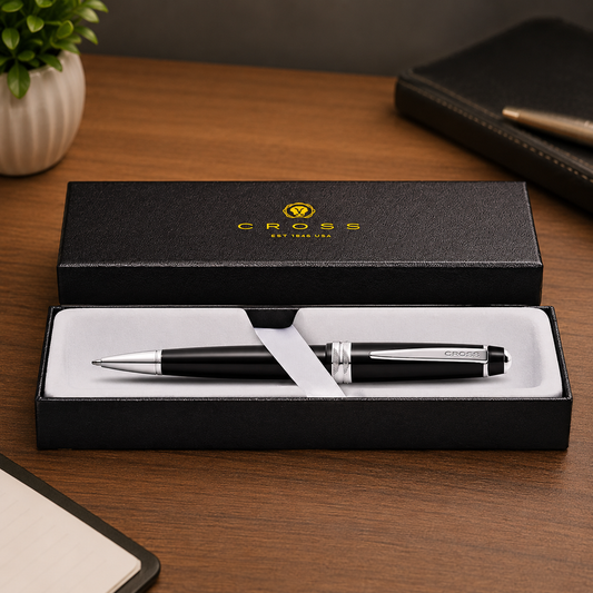 Cross Bailey AT0742-1 Ballpoint Pen – Black Lacquer with Chrome Accents