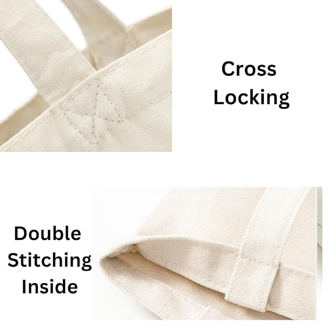 Pack of 2 White Cotton Tote Bag (L)