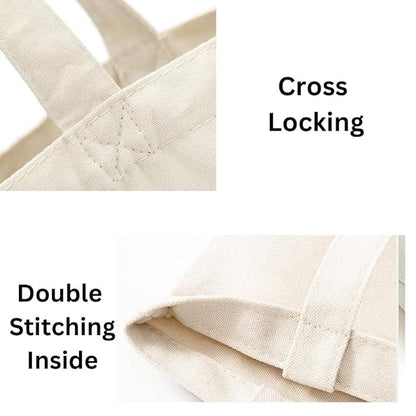 Pack of 2 White Cotton Tote Bag (L)