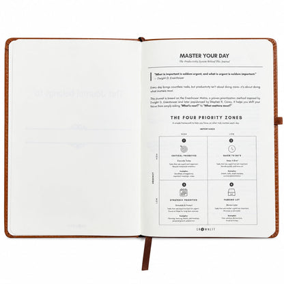 Crownlit Daily Productivity Planner Journal, A5 Brown