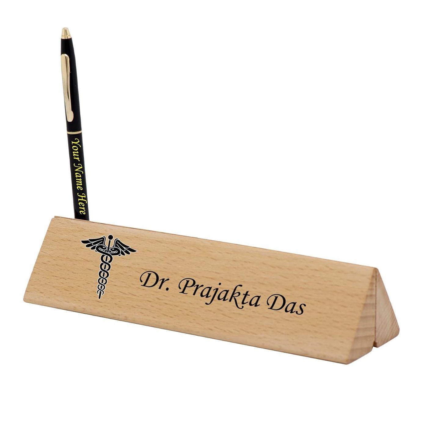 Personalized Desk Name Plate with Pen Stand