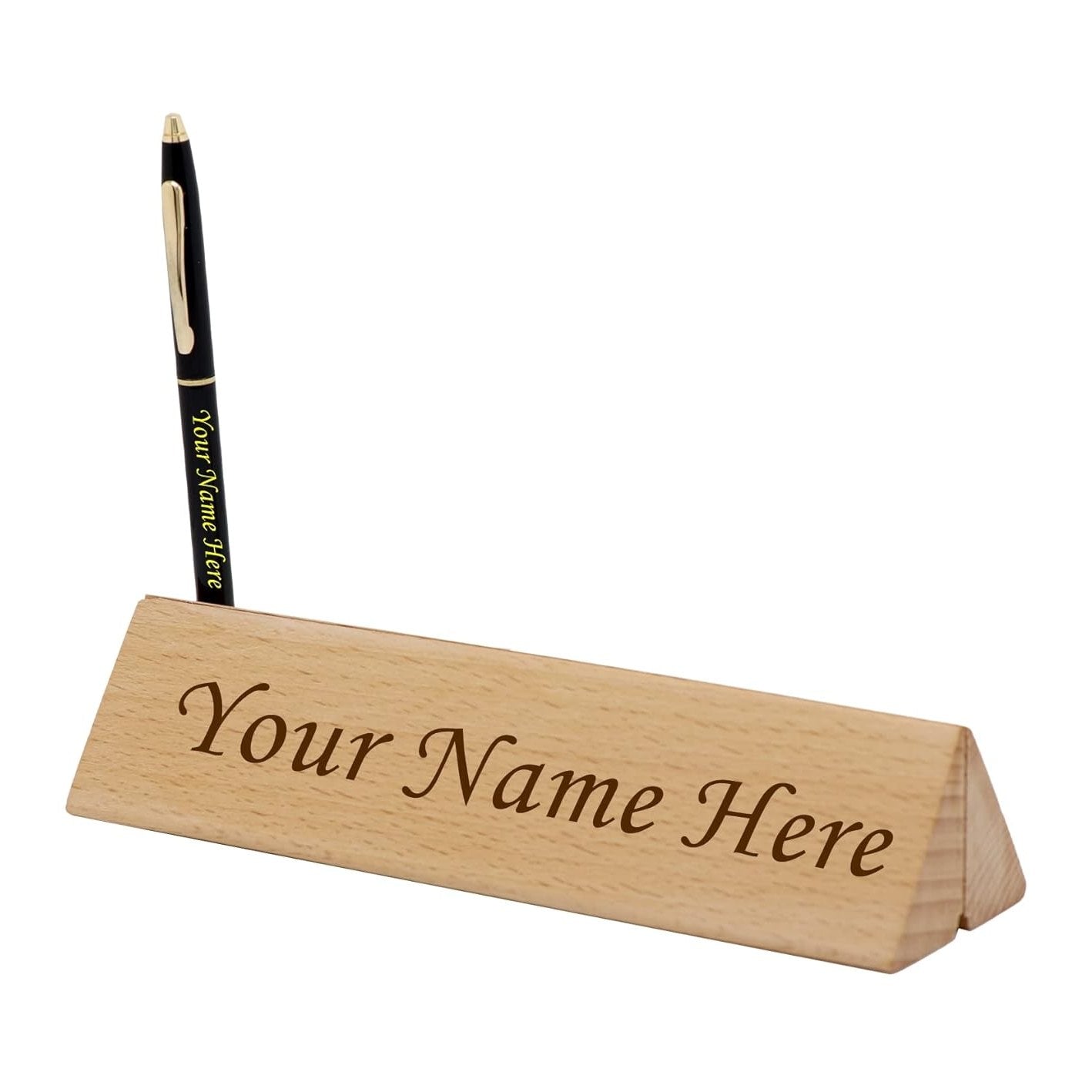 Personalized Desk Name Plate with Pen Stand