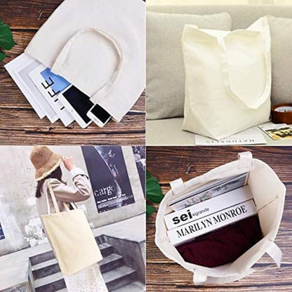 Pack of 2 White Cotton Tote Bag (L)