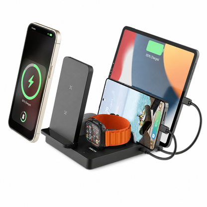 Powerbase Ultra Black 5-in-1 Charging Station