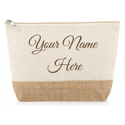 Personalized Cotton and Jute Minimalistic Pouch