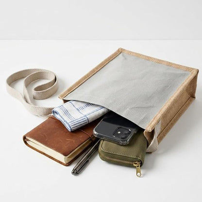 Jute Minimalistic Simple Sling Bag - Customizable