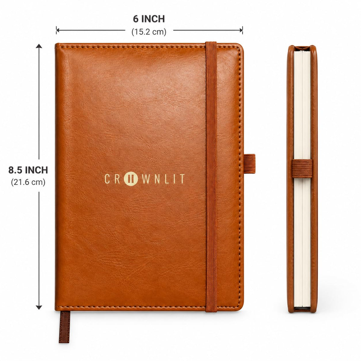 Crownlit Daily Productivity Planner Journal, A5 Brown