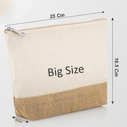 Personalized Cotton and Jute Minimalistic Pouch