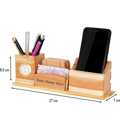 All in ONE Wooden Desk Organizer
