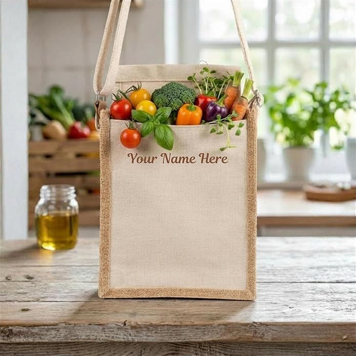 Jute Minimalistic Simple Sling Bag - Customizable