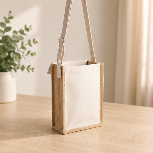 Jute Minimalistic Simple Sling Bag - Customizable