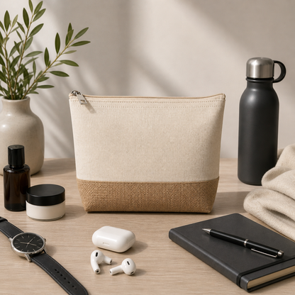 Personalized Cotton and Jute Minimalistic Pouch