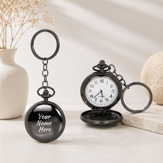 Personalized Antique Pocket Watch Keychain