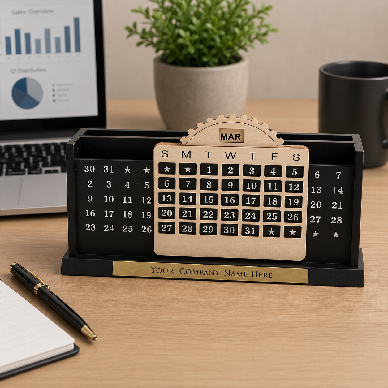 Personalized Desk Calendar with Name Plate